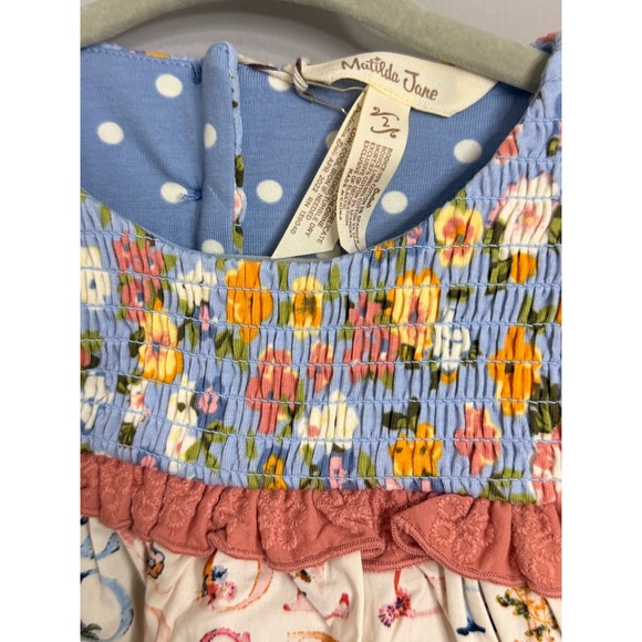 Matilda Jane Alphabet Floral Smocked Ruffle Girls Size 2 - Picture 3 of 4
